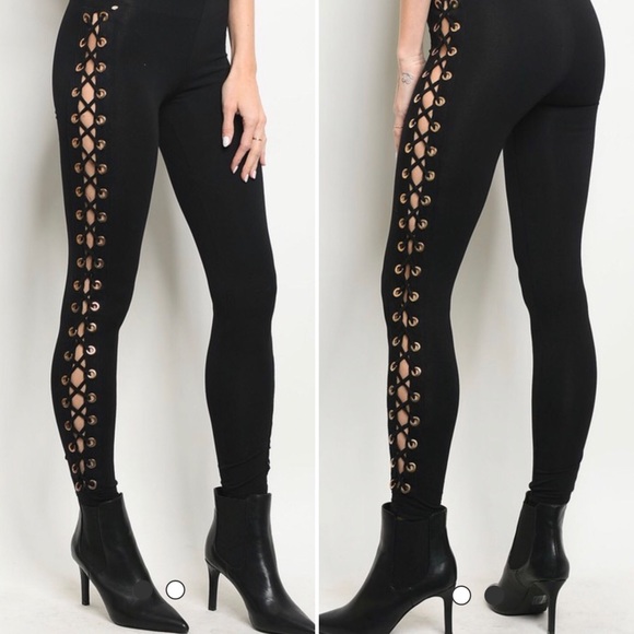 ⭐️ ONLY 1 LEFT NEW LACE-UP SIDE DETAIL FITTED PANT - Picture 2 of 2